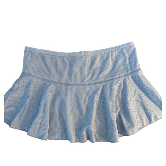 Abercrombie Skirt S Vintage Prep Blue Mesh Low Rise Retro 90s Mini Y2K - Picture 1 of 7
